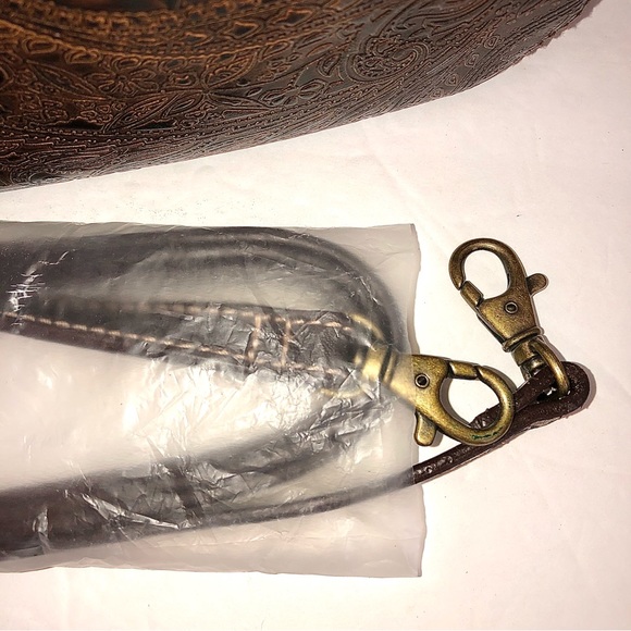 Madison Studio Brown Paisley Embossed Vegan Faux Leather Mini Bag - Picture 7 of 8